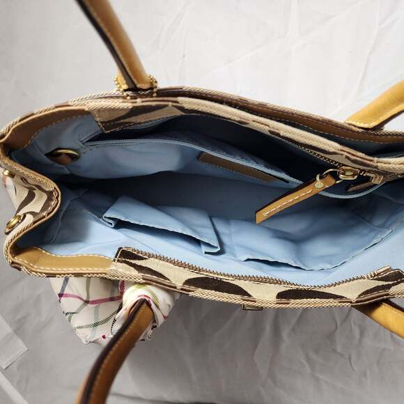 Coach Signature Canvas Shoulder Bag with Turn Lock Signature